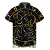 Gold And Black Gemini Sign Print Men's Short Sleeve Shirt