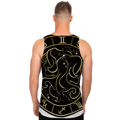 Gold And Black Gemini Sign Print Men's Tank Top