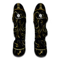 Gold And Black Gemini Sign Print Muay Thai Shin Guards