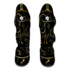 Gold And Black Gemini Sign Print Muay Thai Shin Guard