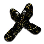 Gold And Black Gemini Sign Print Muay Thai Shin Guard