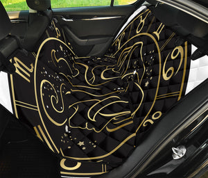 Gold And Black Gemini Sign Print Pet Car Back Seat Cover