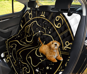 Gold And Black Gemini Sign Print Pet Car Back Seat Cover