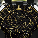 Gold And Black Gemini Sign Print Pet Car Back Seat Cover