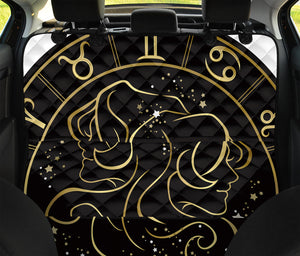 Gold And Black Gemini Sign Print Pet Car Back Seat Cover