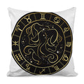 Gold And Black Gemini Sign Print Pillow Cover