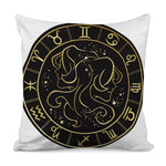 Gold And Black Gemini Sign Print Pillow Cover