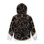 Gold And Black Gemini Sign Print Pullover Hoodie