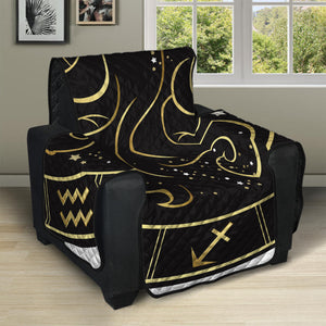 Gold And Black Gemini Sign Print Recliner Protector