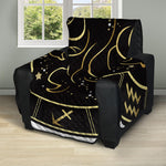 Gold And Black Gemini Sign Print Recliner Protector