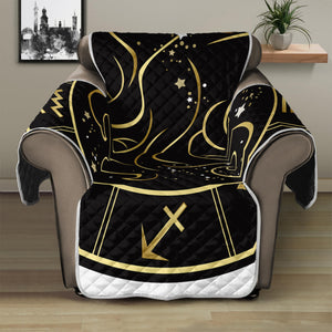 Gold And Black Gemini Sign Print Recliner Protector