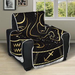 Gold And Black Gemini Sign Print Recliner Protector