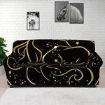 Gold And Black Gemini Sign Print Sofa Cover