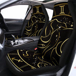 Gold And Black Gemini Sign Print Universal Fit Car Seat Covers