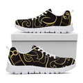 Gold And Black Gemini Sign Print White Running Shoes