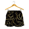 Gold And Black Gemini Sign Print Women's Shorts