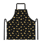 Gold And Black Heart Pattern Print Apron