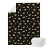 Gold And Black Heart Pattern Print Blanket