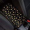 Gold And Black Heart Pattern Print Car Center Console Cover