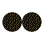 Gold And Black Heart Pattern Print Car Coasters