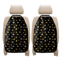 Gold And Black Heart Pattern Print Car Seat Organizers