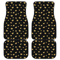 Gold And Black Heart Pattern Print Front and Back Car Floor Mats