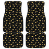 Gold And Black Heart Pattern Print Front and Back Car Floor Mats