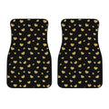 Gold And Black Heart Pattern Print Front Car Floor Mats