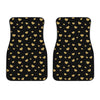 Gold And Black Heart Pattern Print Front Car Floor Mats