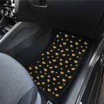 Gold And Black Heart Pattern Print Front Car Floor Mats