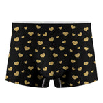 Gold And Black Heart Pattern Print Men's Boxer Briefs