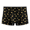 Gold And Black Heart Pattern Print Men's Boxer Briefs