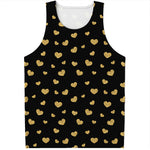 Gold And Black Heart Pattern Print Men's Tank Top