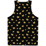 Gold And Black Heart Pattern Print Men's Tank Top