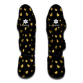 Gold And Black Heart Pattern Print Muay Thai Shin Guards