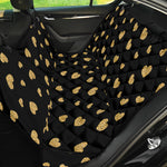 Gold And Black Heart Pattern Print Pet Car Back Seat Cover