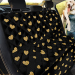 Gold And Black Heart Pattern Print Pet Car Back Seat Cover