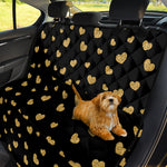 Gold And Black Heart Pattern Print Pet Car Back Seat Cover