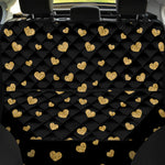 Gold And Black Heart Pattern Print Pet Car Back Seat Cover