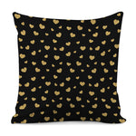 Gold And Black Heart Pattern Print Pillow Cover