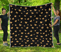 Gold And Black Heart Pattern Print Quilt