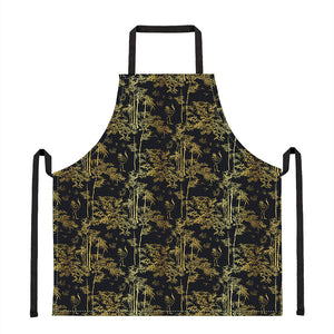 Gold And Black Japanese Bamboo Print Apron