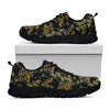 Gold And Black Japanese Bamboo Print Black Sneakers