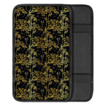 Gold And Black Japanese Bamboo Print Car Center Console Cover