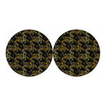 Gold And Black Japanese Bamboo Print Car Coasters