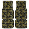 Gold And Black Japanese Bamboo Print Front and Back Car Floor Mats