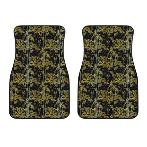 Gold And Black Japanese Bamboo Print Front Car Floor Mats