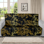 Gold And Black Japanese Bamboo Print Futon Protector