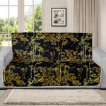 Gold And Black Japanese Bamboo Print Futon Protector