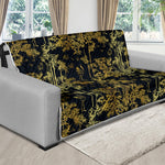 Gold And Black Japanese Bamboo Print Futon Protector